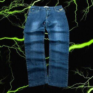 2000s y2k streetwear embroidered front and back jeans